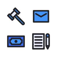 Business Management. Auction, email, money, document. Perfect for website mobile app, app icons, presentation, illustration and any other projects Free Vector