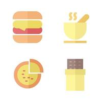 comida bebida íconos colocar. hamburguesa, sopa, pizza, chocolate. Perfecto para sitio web móvil aplicación, aplicación iconos, presentación, ilustración y ninguna otro proyectos vector