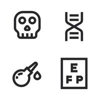 Medical icons set. bone, dna, enema, eye test. Perfect for website mobile app, app icons, presentation, illustration and any other projects vector