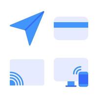 User Interface icons set. Paper plane, credit card, wifi connection, devices. Perfect for website mobile app, app icons, presentation, illustration and any other projects vector