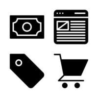 User Interface icons set. Money, website, label, shopping cart. Perfect for website mobile app, app icons, presentation, illustration and any other projects vector
