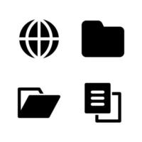 Back To School icons set. Browser, folder., open folder, document Perfect for website mobile app, app icons, presentation, illustration and any other projects vector