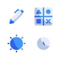 Back To School icons set. Pen, math, sun, time. Perfect for website mobile app, app icons, presentation, illustration and any other projects vector