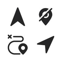 Maps Navigation icons set. Arrow, pin disable, pin direction, right way. Perfect for website mobile app, app icons, presentation, illustration and any other projects vector