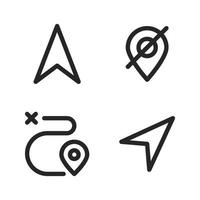 Maps Navigation icons set. Arrow, pin disable, pin direction, right way. Perfect for website mobile app, app icons, presentation, illustration and any other projects vector