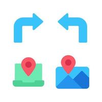 Maps Navigation icons set. Right, left, lamp, image landscape. Perfect for website mobile app, app icons, presentation, illustration and any other projects vector