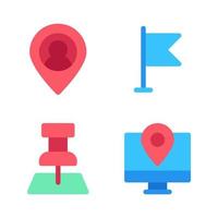 Maps Navigation icons set. Pin user, flag, point map, monitor. Perfect for website mobile app, app icons, presentation, illustration and any other projects vector