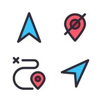 Maps Navigation icons set. Arrow, pin disable, pin direction, right way. Perfect for website mobile app, app icons, presentation, illustration and any other projects vector