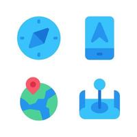 Maps Navigation icons set. Compass, smartphone, pin world, map. Perfect for website mobile app, app icons, presentation, illustration and any other projects vector