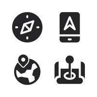 Maps Navigation icons set. Compass, smartphone, pin world, map. Perfect for website mobile app, app icons, presentation, illustration and any other projects vector