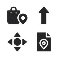 Maps Navigation icons set. Shopping pin, up arrow, direction, file map. Perfect for website mobile app, app icons, presentation, illustration and any other projects vector