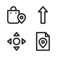 Maps Navigation icons set. Shopping pin, up arrow, direction, file map. Perfect for website mobile app, app icons, presentation, illustration and any other projects vector