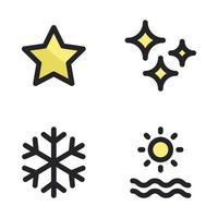 Weather icons set. star, light, snowflake, sunrise. Perfect for website mobile app, app icons, presentation, illustration and any other projects vector