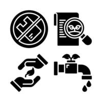 Ecology icons set. no plastic bags, research, eco friendly, save water. Perfect for website mobile app, app icons, presentation, illustration and any other projects vector