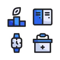 American Football icons set. Podium, locker room, wristwatch, medical box. Perfect for website mobile app, app icons, presentation, illustration and any other projects vector