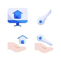 Real Estate icons set. Monitor, key, mortgage, property. Perfect for website mobile app, app icons, presentation, illustration and any other projects vector