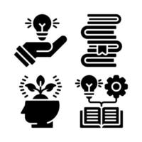 Education icons set. Innovation, books, philosophy, skills development . Perfect for website mobile app, app icons, presentation, illustration and any other projects vector