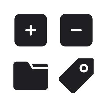 User Interface icons set. add, delete, folder, label. Perfect for website mobile app, app icons, presentation, illustration and any other projects vector