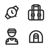 Basketball icons set. Wristwatch, briefcase, player, field. Perfect for website mobile app, app icons, presentation, illustration and any other projects vector