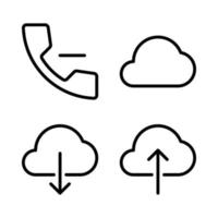 User Interface icons set. Delete phone, cloud, cloud download, cloud upload. Perfect for website mobile app, app icons, presentation, illustration and any other projects vector