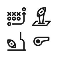 American Football icons set. Strategy, champion, goal, whistle. Perfect for website mobile app, app icons, presentation, illustration and any other projects vector