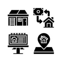 Real Estate icons set. Home, Purchase, Billboard, Pin Home. Perfect for website mobile app, app icons, presentation, illustration and any other projects vector