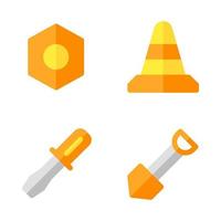 Labor Day icons set. screw, cone, screw tools, spade. Perfect for website mobile app, app icons, presentation, illustration and any other projects vector