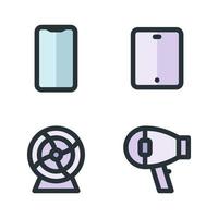 Electronics Device icons set. smartphone, table, fan, hairdryer. Perfect for website mobile app, app icons, presentation, illustration and any other projects vector