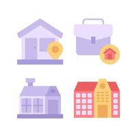 Real Estate icons set. Home pin, Briefcase, house, apartment. Perfect for website mobile app, app icons, presentation, illustration and any other projects vector