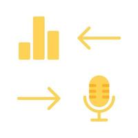 User Interface icons set. Bar, left, right, microphone. Perfect for website mobile app, app icons, presentation, illustration and any other projects vector