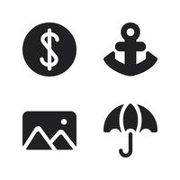 Summer Holiday icons set. coin, anchor, image, umbrella . Perfect for website mobile app, app icons, presentation, illustration and any other projects vector