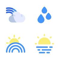 Weather icons set. rainbow, drop water, sun, sunny. Perfect for website mobile app, app icons, presentation, illustration and any other projects vector