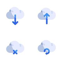 Weather icons set. cloud download, upload, cancel, refresh. Perfect for website mobile app, app icons, presentation, illustration and any other projects vector