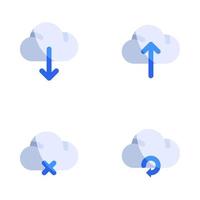 clima íconos colocar. nube descargar, subir, Cancelar, actualizar. Perfecto para sitio web móvil aplicación, aplicación iconos, presentación, ilustración y ninguna otro proyectos vector