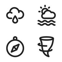 clima íconos colocar. soltar agua, nublado, Brújula, tornado. Perfecto para sitio web móvil aplicación, aplicación iconos, presentación, ilustración y ninguna otro proyectos vector