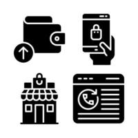 Ecommerce icons set. top up wallet, ecommerce, retail store, web customer service. Perfect for website mobile app, app icons, presentation, illustration and any other projects vector