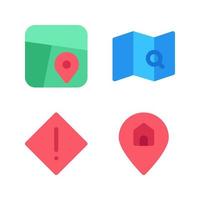 Maps Navigation icons set. Map, search map, warning, pin home. Perfect for website mobile app, app icons, presentation, illustration and any other projects vector