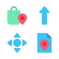 Maps Navigation icons set. Shopping pin, up arrow, direction, file map. Perfect for website mobile app, app icons, presentation, illustration and any other projects vector