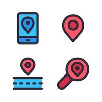 Maps Navigation icons set. Smartphone, pin, road, search pin. Perfect for website mobile app, app icons, presentation, illustration and any other projects vector