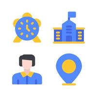 Education icons set. Alarm, school, teacher, pin. Perfect for website mobile app, app icons, presentation, illustration and any other projects vector