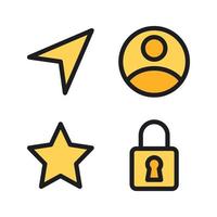 User Interface icons set. Share, user, star, locked. Perfect for website mobile app, app icons, presentation, illustration and any other projects vector