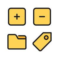 User Interface icons set. add, delete, folder, label. Perfect for website mobile app, app icons, presentation, illustration and any other projects vector