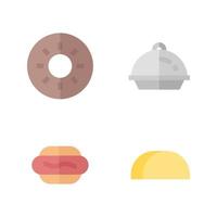 comida bebida íconos colocar. rosquilla, lámina, caliente perro, tacos Perfecto para sitio web móvil aplicación, aplicación iconos, presentación, ilustración y ninguna otro proyectos vector