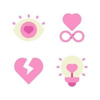 Romance icons set. eye, infinity, broken heart, lamp. Perfect for website mobile app, app icons, presentation, illustration and any other projects vector