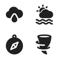 clima íconos colocar. soltar agua, nublado, Brújula, tornado. Perfecto para sitio web móvil aplicación, aplicación iconos, presentación, ilustración y ninguna otro proyectos vector