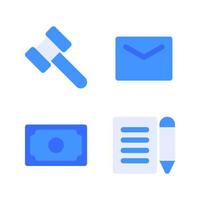 Business Management. Auction, email, money, document. Perfect for website mobile app, app icons, presentation, illustration and any other projects Free Vector