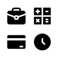 Business Management. Briefcase, calculator, credit card, time. Perfect for website mobile app, app icons, presentation, illustration and any other projects Free Vector