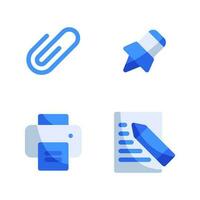 Back To School icons set. Clip, marker, printer, document. Perfect for website mobile app, app icons, presentation, illustration and any other projects vector