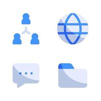 Business Management icons set. Team work, browser, chat, folder. Perfect for website mobile app, app icons, presentation, illustration and any other projects vector