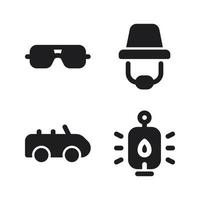 Adventure icons set. Eyeglasses, hat, car, camp fire. Perfect for website mobile app, app icons, presentation, illustration and any other projects vector